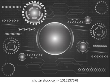 Abstract futuristic technology style. Elegant bright colored background for business technical presentations. Geometric technology with a gear shape for website and engineering design solutions