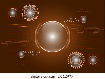 Abstract futuristic technology style. Elegant bright colored background for business technical presentations. Geometric technology with a gear shape for website and engineering design solutions
