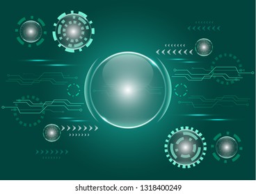Abstract futuristic technology style. Elegant bright colored background for business technical presentations. Geometric technology with a gear shape for website and engineering design solutions