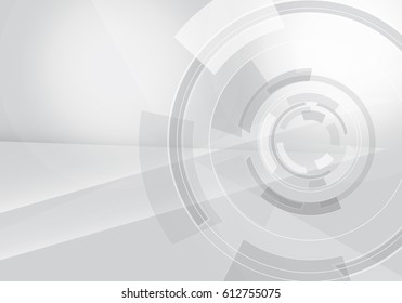 Abstract futuristic technology style,vector illustration.Elegant gray color backdrop for business tech presentations.Geometric technology with gear shape for web site and engineering design solutions