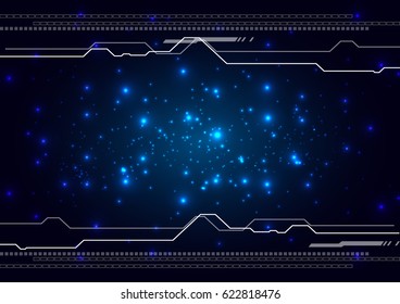 Abstract futuristic technology,high computer technology dark blue color background.  digital technology concept
