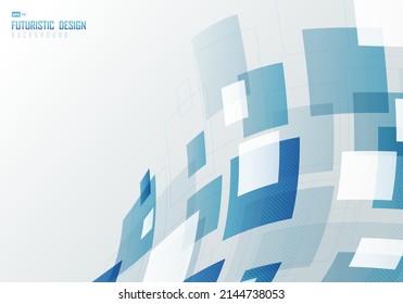 Resumen de diseño futurista de plantilla de diseño de cuadros de patrón cuadrado decorativo. Superposición con fondo de estilo de medio tono. Vector de ilustración