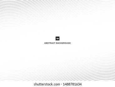 Abstract futuristic template gray waves lines curve pattern on white background. Vector illustration