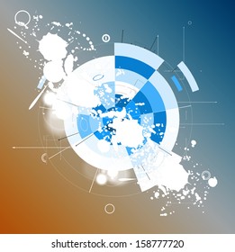 abstract futuristic tiles high computer technology business background