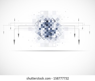 abstract futuristic tiles high computer technology business background