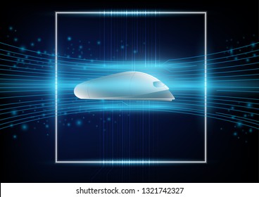 Abstract futuristic of transportation technology.
Hyperloop train with light effect that can use for business presentation.