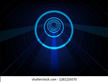 Abstract futuristic of transportation technology.
Railway of Hyperloop with light effect.