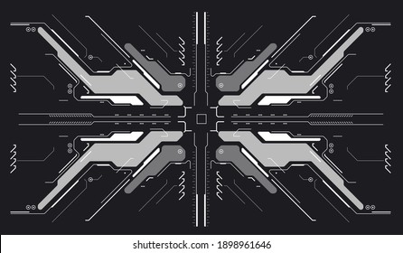 Abstract futuristic UI background. Futuristic modern HUD interface screen design. Abstract technology design innovation concept. Abstract vector background. 