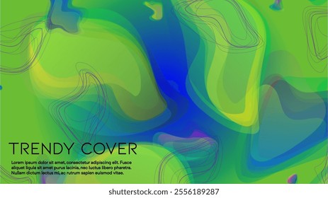 Abstract Futuristic Vector Background with  Dynamic Shapes and Lines. Modern Colorful Gradient Wallpaper. Trendy Digital Design for Your Poster, Banner, Template, Web Page.
