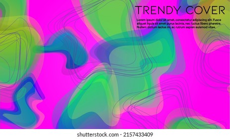 Abstract Futuristic Vector Background with  Geometric Shapes and Lines. Modern Colorful Gradient Wallpaper. Trendy Digital Design for Your Poster, Banner, Template, Web Page.