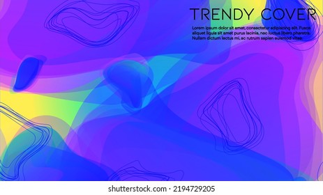 Abstract Futuristic Vector Background with  Geometric Shapes and Lines. Modern Colorful Gradient Wallpaper. Trendy Digital Design for Your Poster, Banner, Template, Web Page.