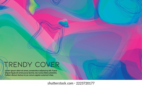 Abstract Futuristic Vector Background with  Geometric Shapes and Lines. Modern Colorful Gradient Wallpaper. Trendy Digital Design for Your Poster, Banner, Template, Web Page.