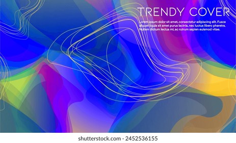 Abstract Futuristic Vector Background with  Geometric Shapes and Lines. Modern Colorful Gradient Wallpaper. Trendy Digital Design for Your Poster, Banner, Template, Web Page.