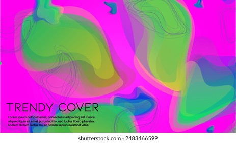 Abstract Futuristic Vector Background with  Geometric Shapes and Lines. Modern Colorful Gradient Wallpaper. Trendy Digital Design for Your Poster, Banner, Template, Web Page.