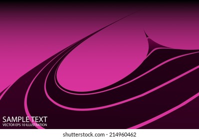 Abstract futuristic vector background illustration - Vector pink curved abstract background  illustration