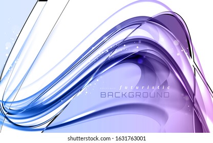 
Abstract futuristic vector background. Light cool vector frame with blue wave.