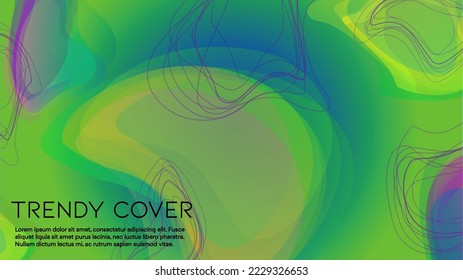 Abstract Futuristic Vector Background with  Liquid  Shapes and Lines. Modern Colorful Gradient Wallpaper. Trendy Digital Design for Your Poster, Banner, Template, Web Page.