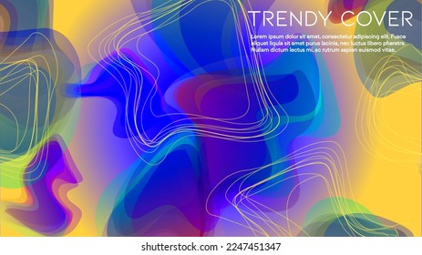 Abstract Futuristic Vector Background with  Liquid  Shapes and Lines. Modern Colorful Gradient Wallpaper. Trendy Digital Design for Your Poster, Banner, Template, Web Page.