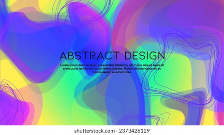 Abstract Futuristic Vector Background with  Liquid  Shapes and Lines. Modern Colorful Gradient Wallpaper. Trendy Digital Design for Your Poster, Banner, Template, Web Page.