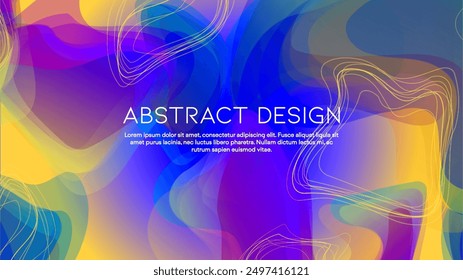 Abstract Futuristic Vector Background with  Liquid  Shapes and Lines. Modern Colorful Gradient Wallpaper. Trendy Digital Design for Your Poster, Banner, Template, Web Page.