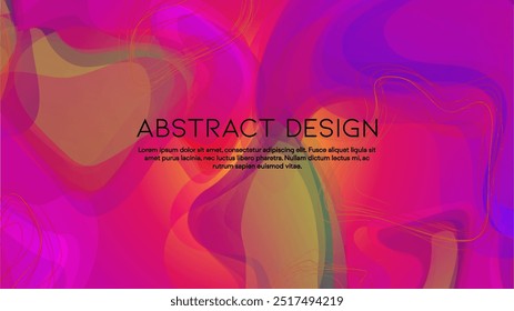 Abstract Futuristic Vector Background with  Liquid  Shapes and Lines. Modern Colorful Gradient Wallpaper. Trendy Digital Design for Your Poster, Banner, Template, Web Page.