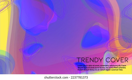 Abstract Futuristic Vector Background with  Minimal Shapes and Lines. Modern Colorful Gradient Wallpaper. Trendy Digital Design for Your Poster, Banner, Template, Web Page.