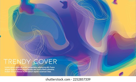 Abstract Futuristic Vector Background with  Minimal Shapes and Lines. Modern Colorful Gradient Wallpaper. Trendy Digital Design for Your Poster, Banner, Template, Web Page.