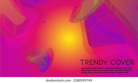 Abstract Futuristic Vector Background with  Minimal Shapes and Lines. Modern Colorful Gradient Wallpaper. Trendy Digital Design for Your Poster, Banner, Template, Web Page.