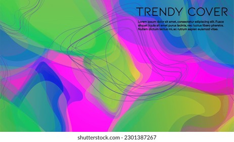 Abstract Futuristic Vector Background with  Minimal Shapes and Lines. Modern Colorful Gradient Wallpaper. Trendy Digital Design for Your Poster, Banner, Template, Web Page.