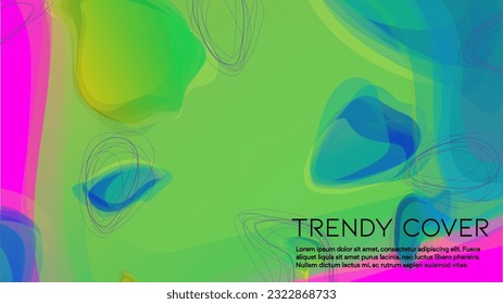 Abstract Futuristic Vector Background with  Minimal Shapes and Lines. Modern Colorful Gradient Wallpaper. Trendy Digital Design for Your Poster, Banner, Template, Web Page.