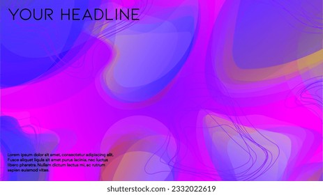 Abstract Futuristic Vector Background with  Minimal Shapes and Lines. Modern Colorful Gradient Wallpaper. Trendy Digital Design for Your Poster, Banner, Template, Web Page.