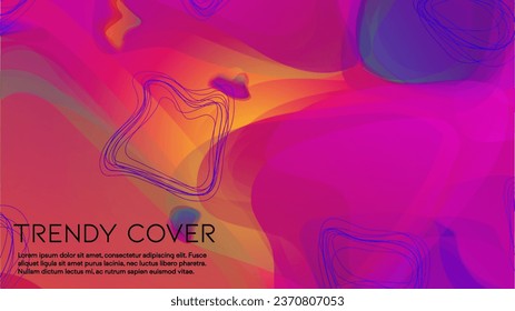 Abstract Futuristic Vector Background with  Minimal Shapes and Lines. Modern Colorful Gradient Wallpaper. Trendy Digital Design for Your Poster, Banner, Template, Web Page.