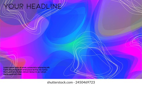 Abstract Futuristic Vector Background with  Minimal Shapes and Lines. Modern Colorful Gradient Wallpaper. Trendy Digital Design for Your Poster, Banner, Template, Web Page.