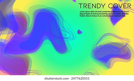 Abstract Futuristic Vector Background with  Minimal Shapes and Lines. Modern Colorful Gradient Wallpaper. Trendy Digital Design for Your Poster, Banner, Template, Web Page.