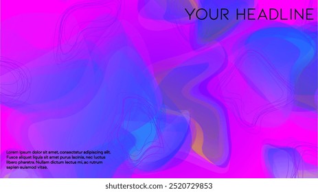 Abstract Futuristic Vector Background with  Minimal Shapes and Lines. Modern Colorful Gradient Wallpaper. Trendy Digital Design for Your Poster, Banner, Template, Web Page.