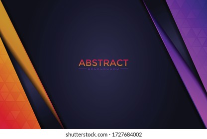 Abstract futuristic vector on layer orange and purple with dark navy background