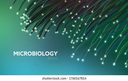 Abstract Futuristic Vector Organic Fibers. Underwater Macro Microbiology Background