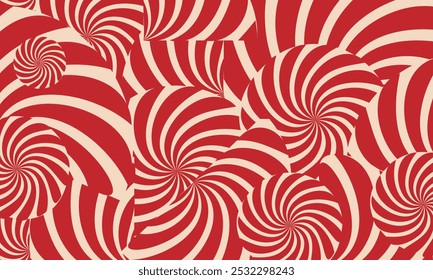 abstract futuristic vector red white striped spiral background