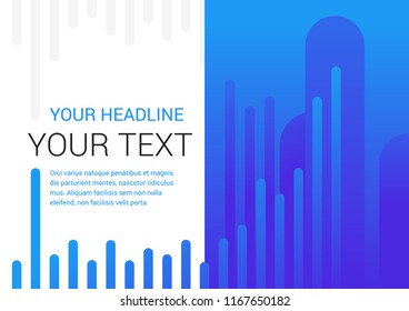 Abstract futuristic vector template - modern colorful gradient background with vertical elements and sample text - for layout, cover, brochure, banner, landing, presentation, cards