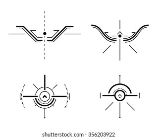 Abstract Futuristic Virtual Graphic Touch User Interface Design. Heads-Up Display - HUD. Sci-Fi User Interface. Vector Illustration.
