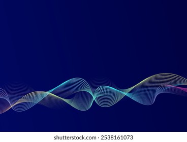 Abstract futuristic wave background. Design for futuristic, fiber optic, technology, telecoms, digital, internet, online, network, data, full color.
