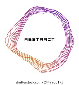 Abstract futuristic wave circle lines isolated on transparent background.