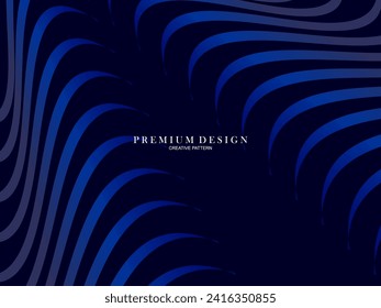 Abstract futuristic wave lines background with blue light effect. Modern simple flowing wave shape design. Suitable for covers, posters, websites, brochures, flyers, banners, presentations, etc.	