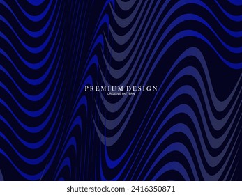 Abstract futuristic wave lines background with blue light effect. Modern simple flowing wave shape design. Suitable for covers, posters, websites, brochures, flyers, banners, presentations, etc.	