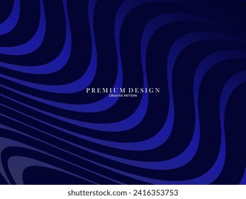 Abstract futuristic wave lines background with blue light effect. Modern simple flowing wave shape design. Suitable for covers, posters, websites, brochures, flyers, banners, presentations, etc.	