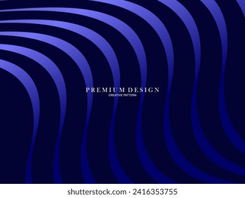 Abstract futuristic wave lines background with blue light effect. Modern simple flowing wave shape design. Suitable for covers, posters, websites, brochures, flyers, banners, presentations, etc.	