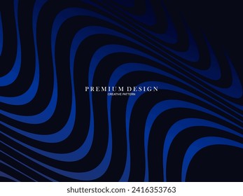Abstract futuristic wave lines background with blue light effect. Modern simple flowing wave shape design. Suitable for covers, posters, websites, brochures, flyers, banners, presentations, etc.	