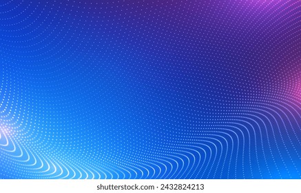 Abstract futuristic wave of particles technology background. Abstract digital fractal pattern. Digital network.Big data visualization. For brochures, card, banner. Science and Technology. Vector EPS10