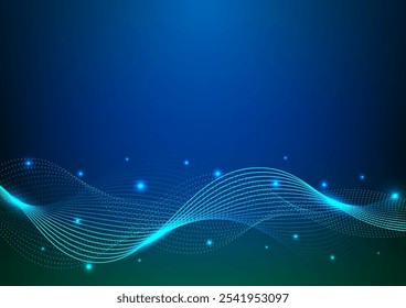Fondo de tecnología de onda futurista Abstractas. Diseño para futurista, fibra óptica, onda, telecomunicaciones, digital, internet, en línea, red, comunicación, conexión, neón, línea.