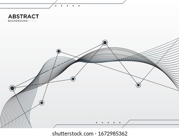 Abstract futuristic wave technology with polygonal shapes.